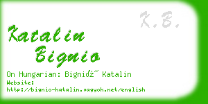 katalin bignio business card